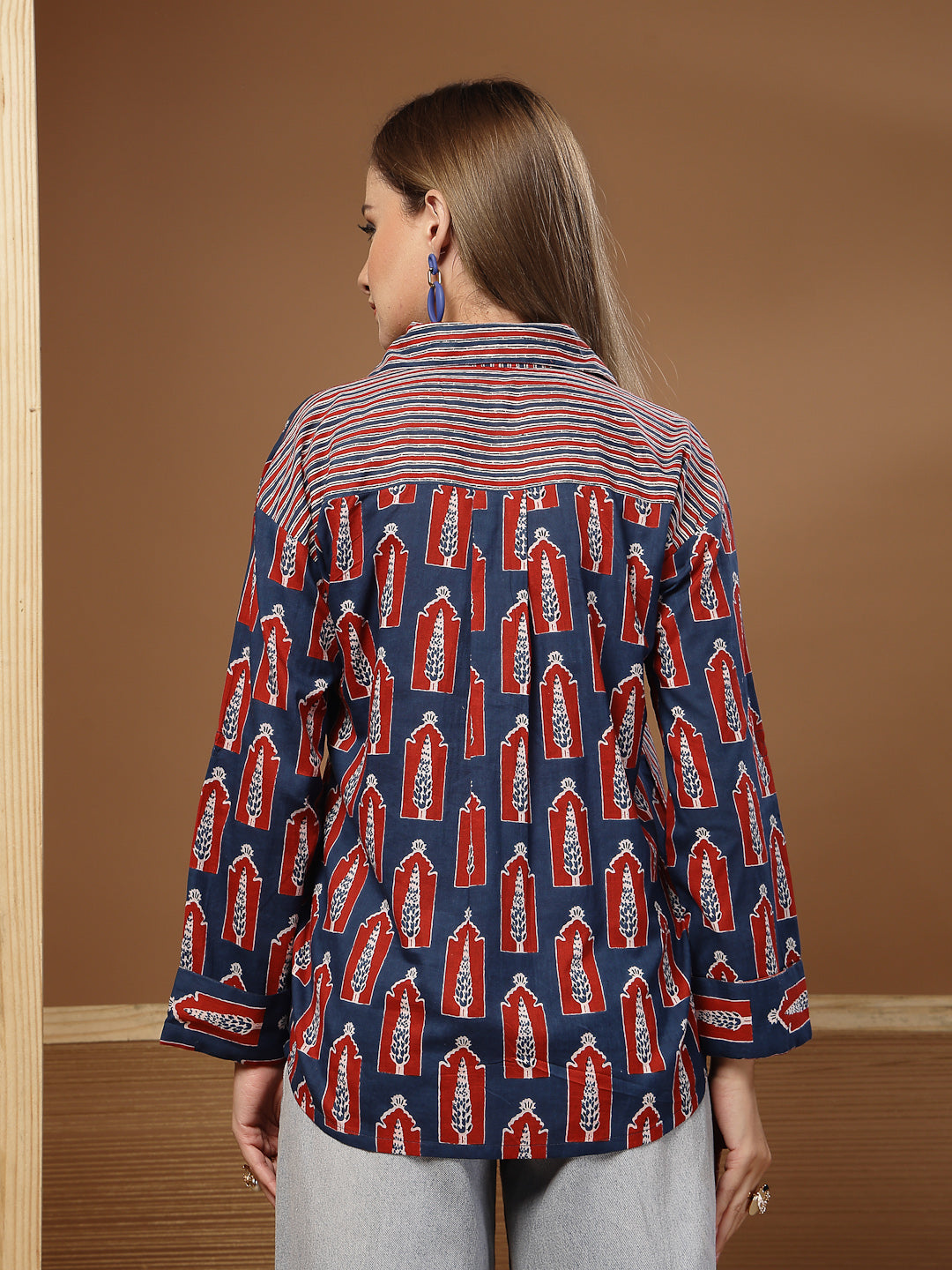 Ethnic Printed Cotton Shirt
