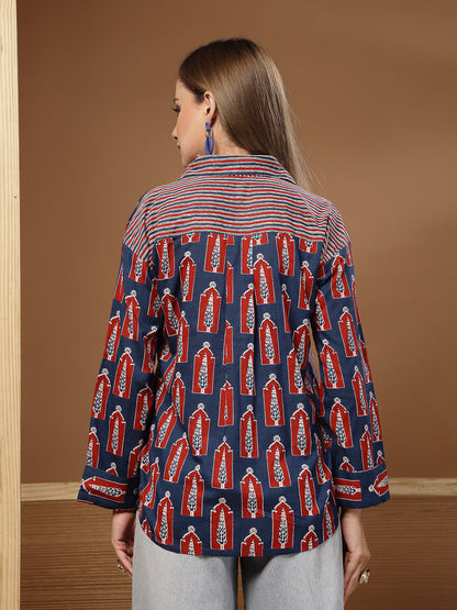 Ethnic Printed Cotton Shirt