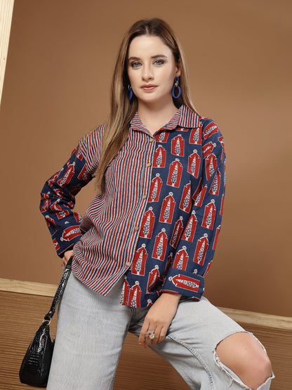 Ethnic Printed Cotton Shirt