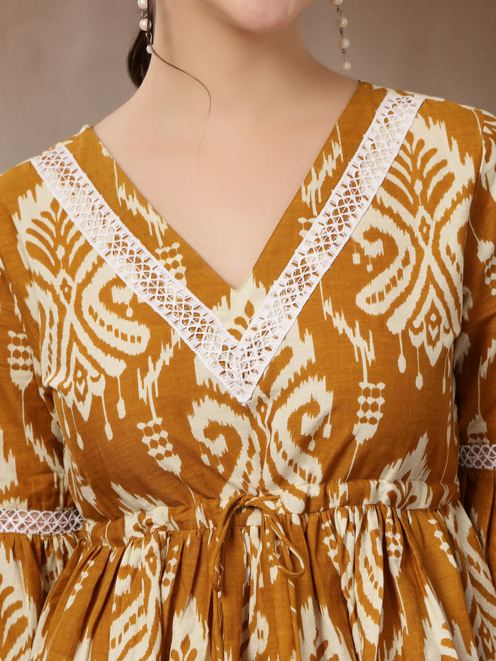 Ikkat Printed Cotton Empire Top