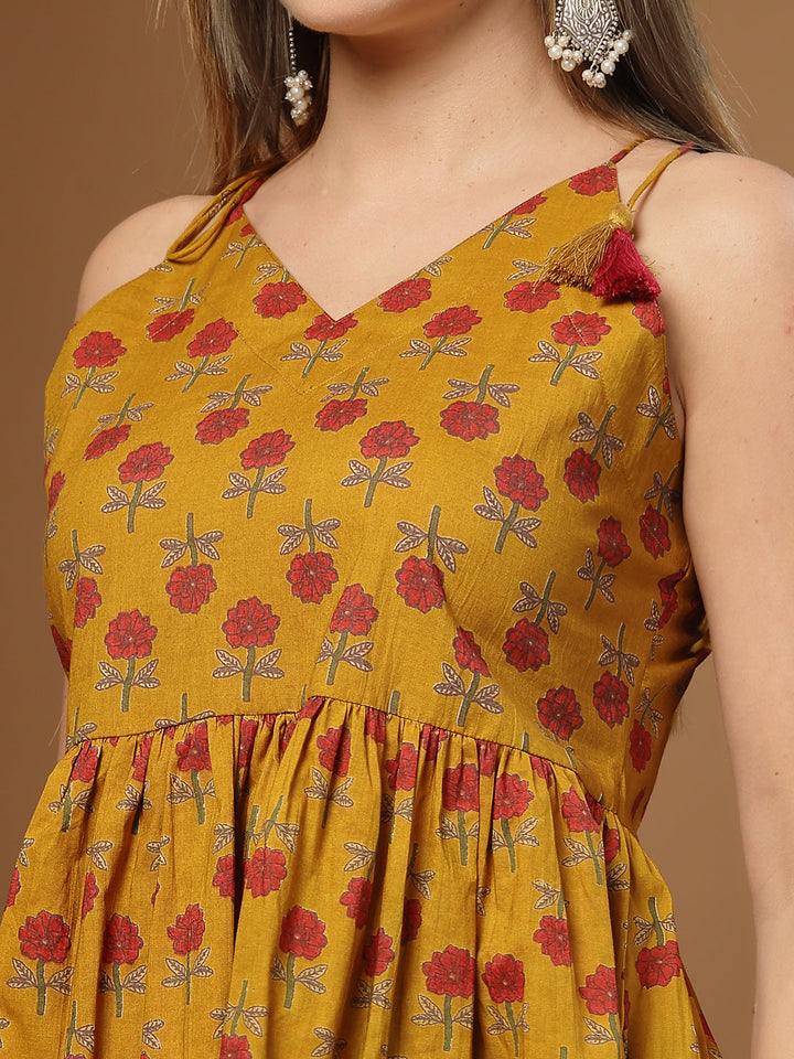Floral Printed Cotton Empire Top
