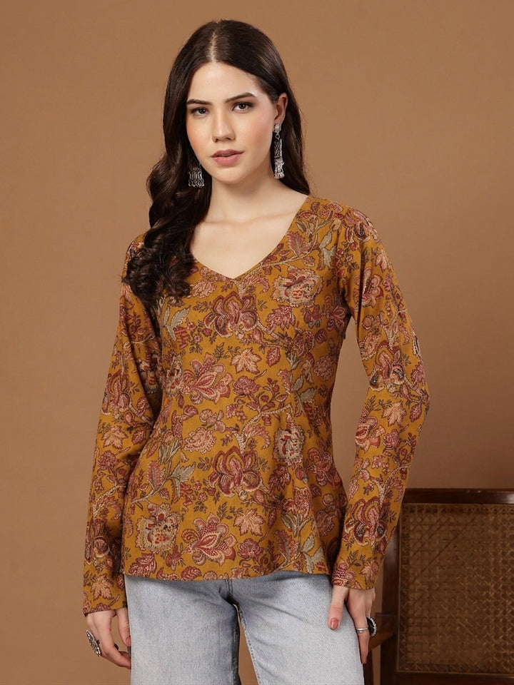 Floral Printed Cotton Straight Top