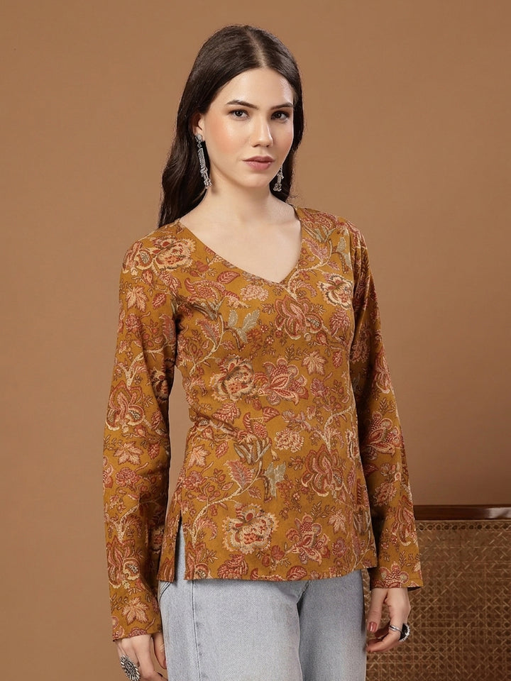 Floral Printed Cotton Straight Top