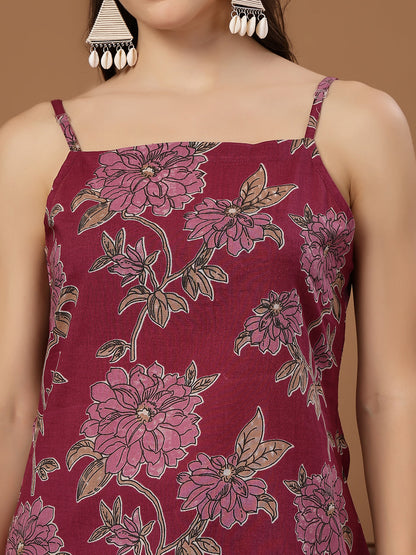 Floral Printed Cotton Straight Top