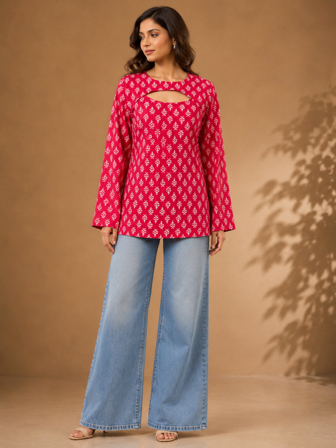Ethnic Motifs Printed Cotton Straight Top