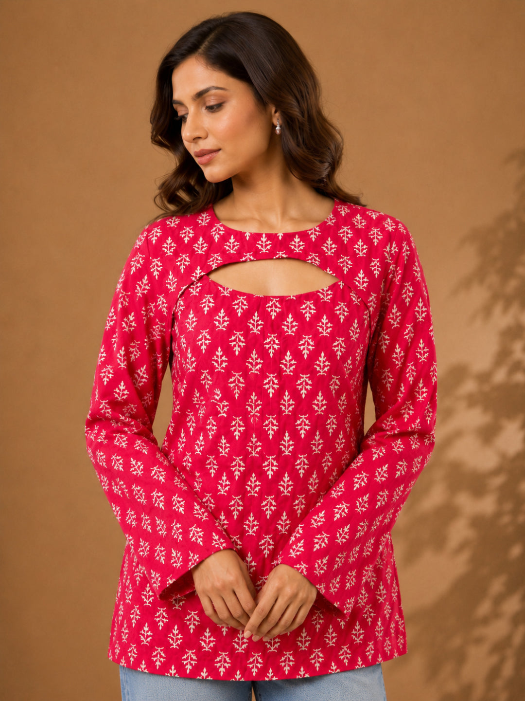 Ethnic Motifs Printed Cotton Straight Top