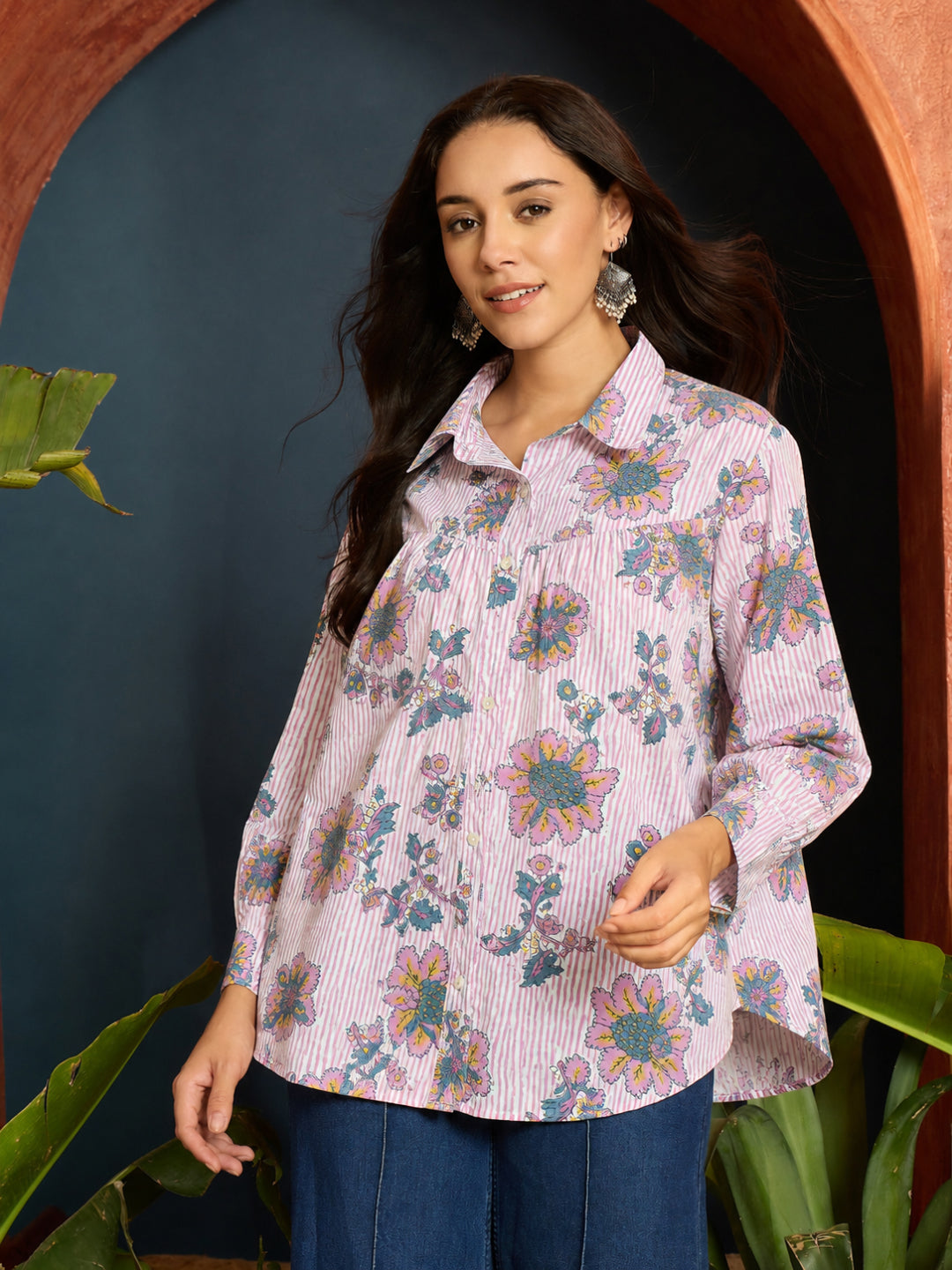 Floral Printed Cotton Shirt