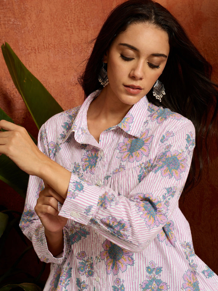 Floral Printed Cotton Shirt