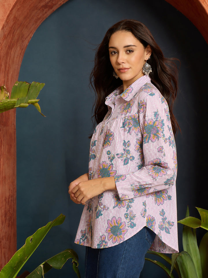 Floral Printed Cotton Shirt