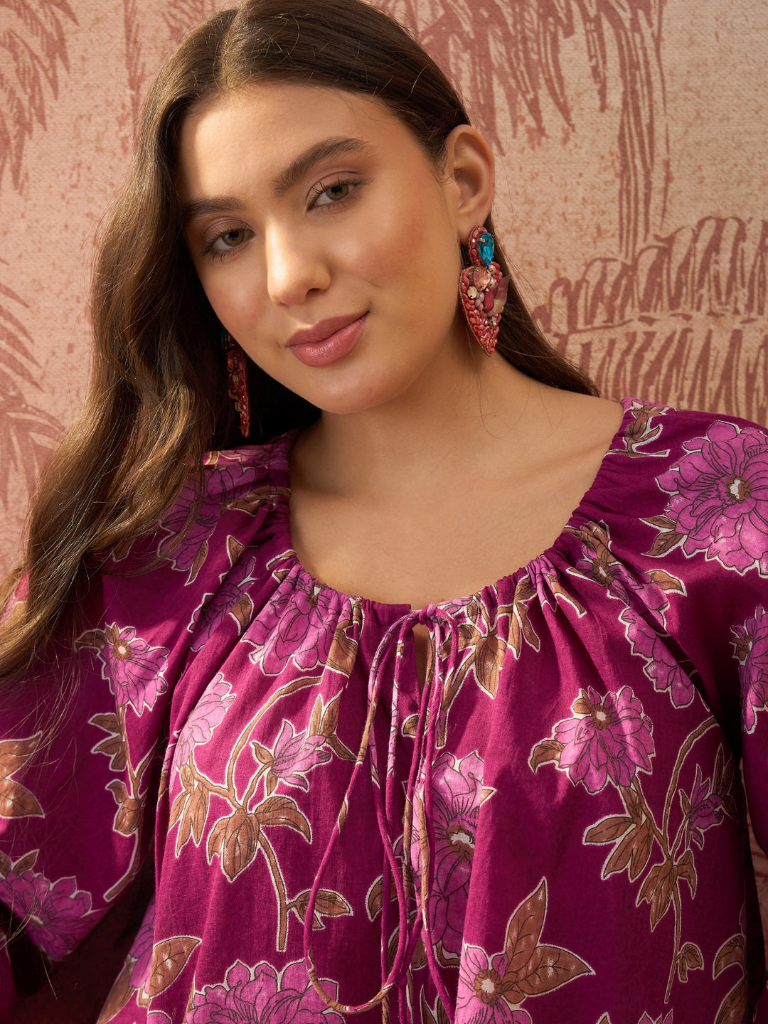 Floral Printed Cotton Short Top