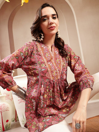 Floral Printed Cotton Empire Top