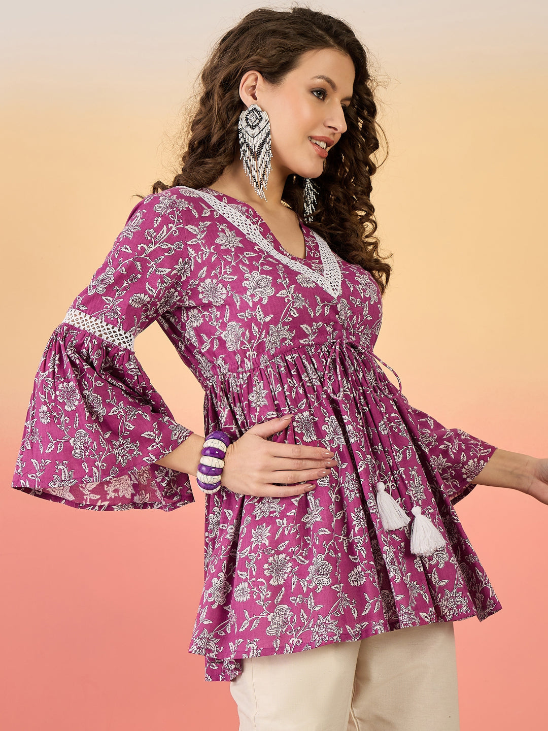 Floral Printed Cotton Top