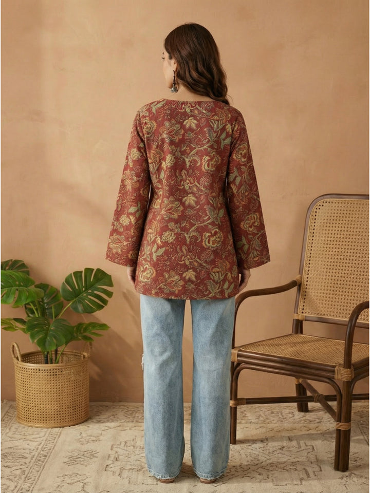 Floral Printed Cotton Straight Top