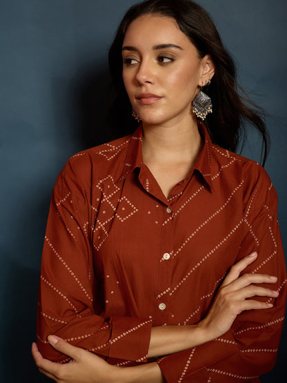 Bandhej Printed Cotton Shirt