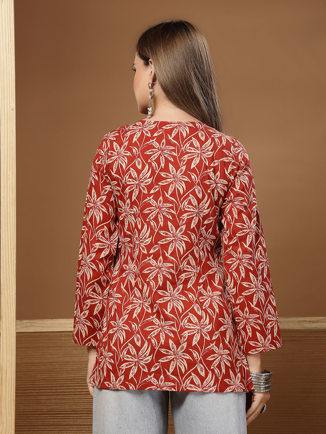 Floral Printed Cotton Straight Top