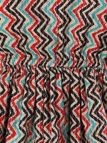 Multi Printed Cotton Short Peplum Top