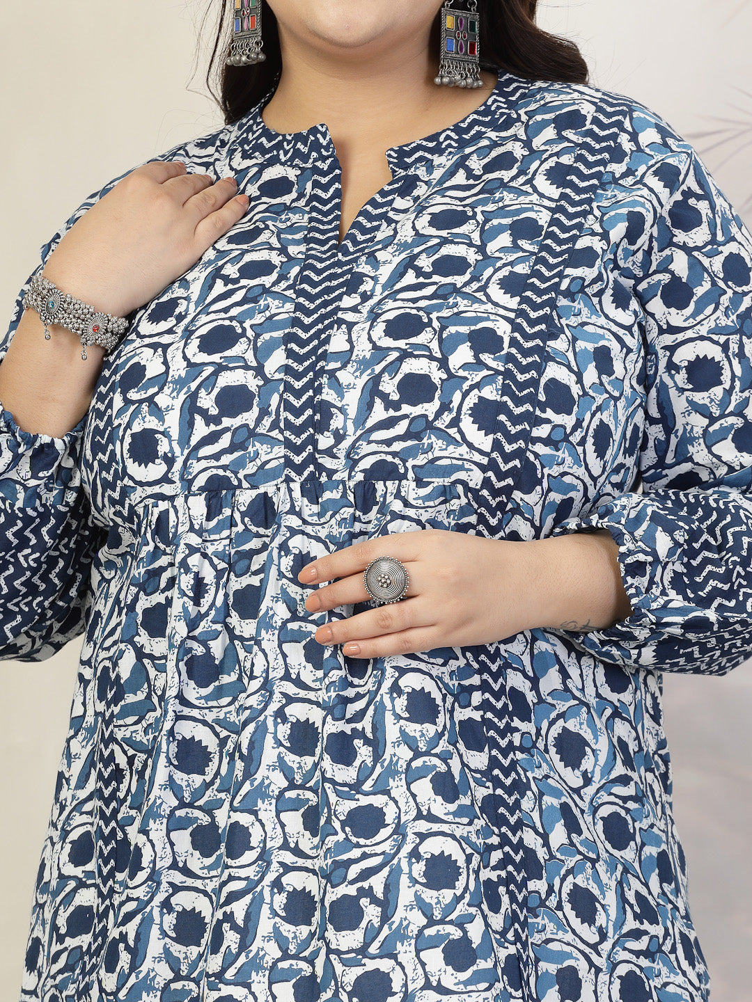 Plus Size Women Floral Printed Cotton Top (Pre-Order)