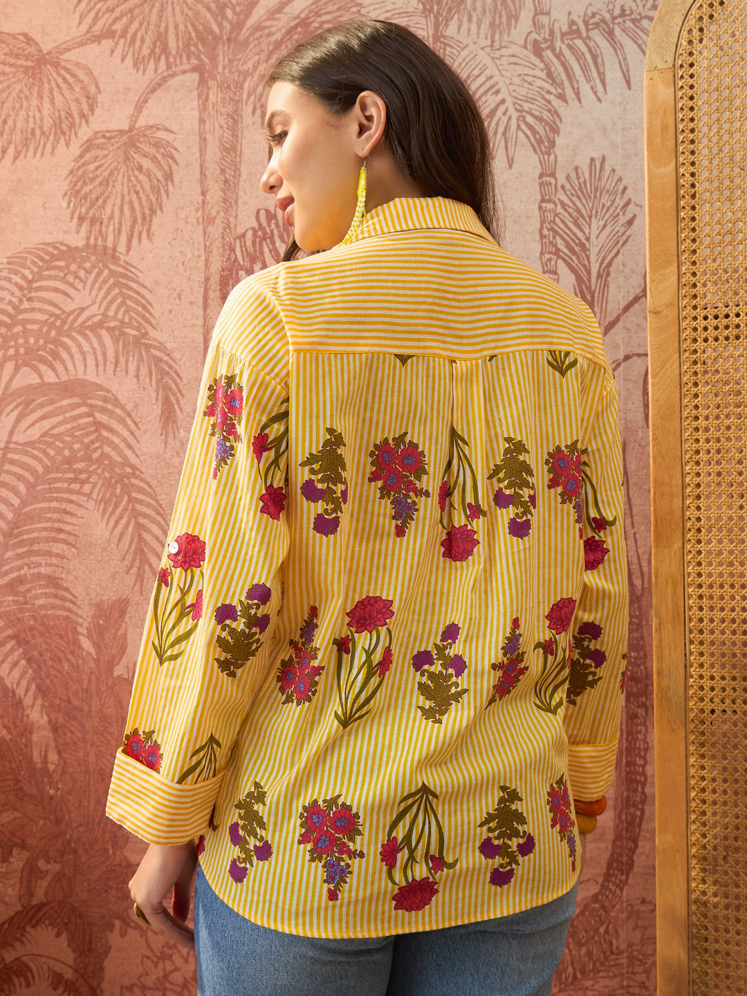 Striped Printed Cotton Shirt