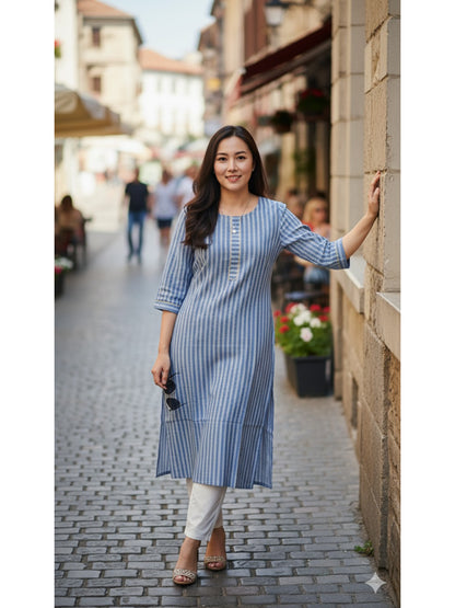 Cotton Kurti With One Pocket