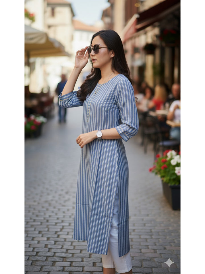 Cotton Kurti With One Pocket