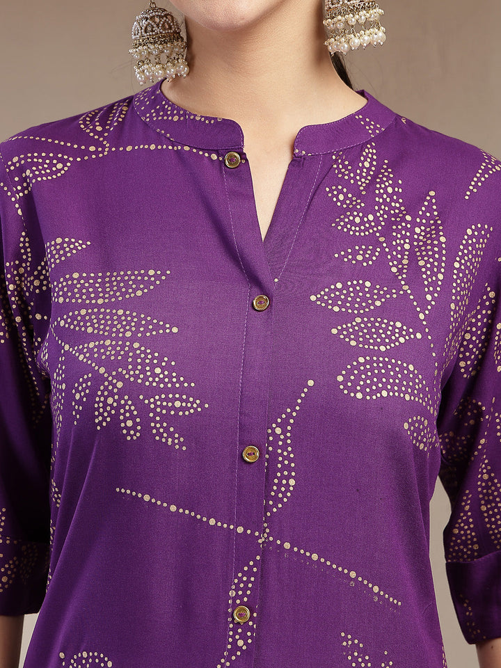 Floral Printed Rayon A-line Kurta