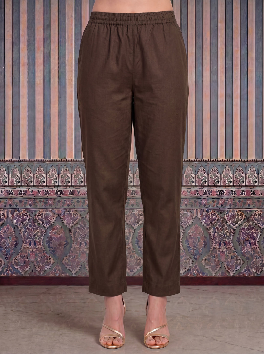 Mul Chanderi Anarkali Kurta Pant Dupatta Set