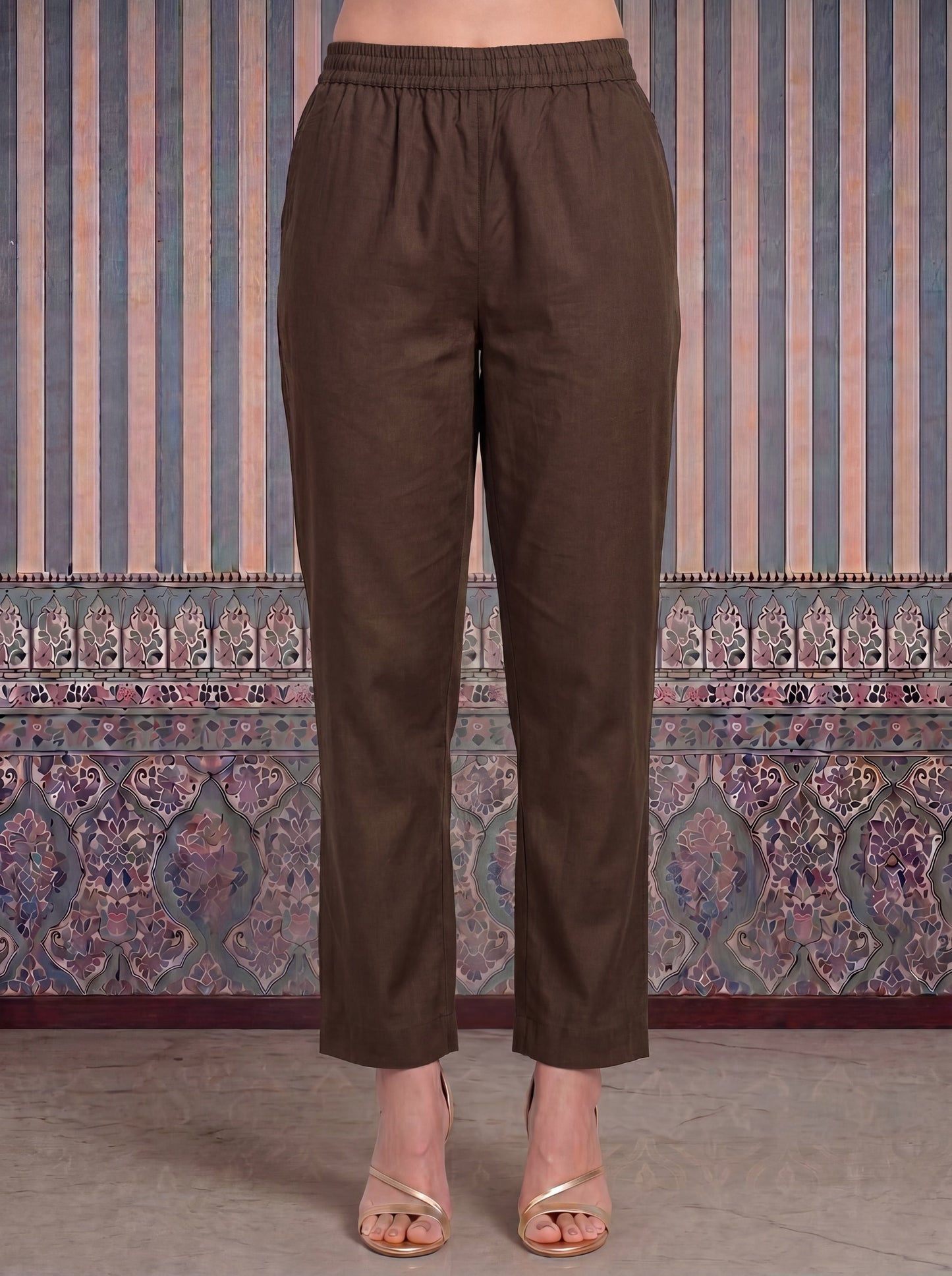 Mul Chanderi Anarkali Kurta Pant Dupatta Set