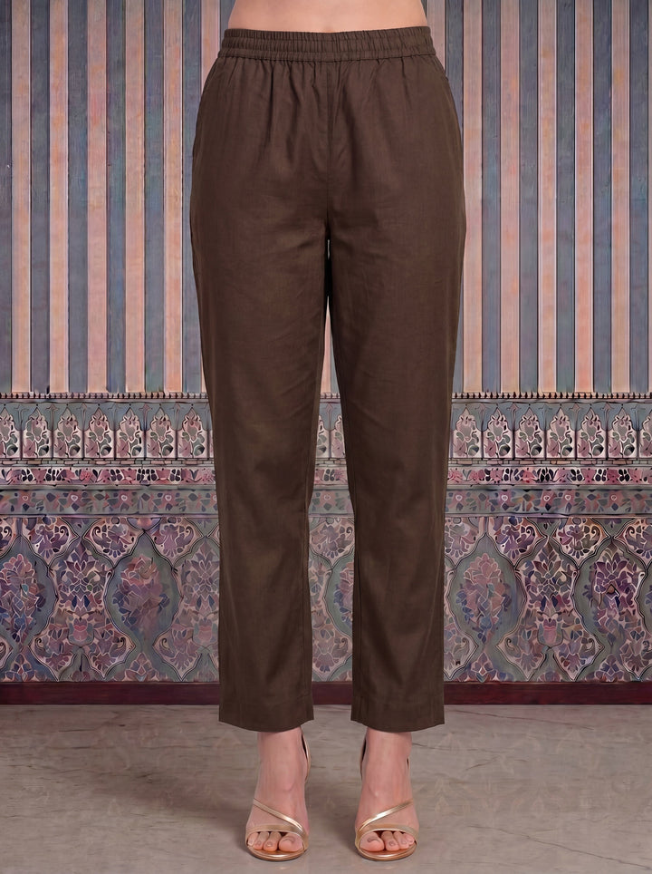 Mul Chanderi Anarkali Kurta Pant Dupatta Set