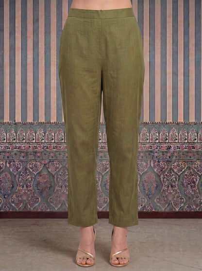 Mul Chanderi Anarkali Kurta Pant Dupatta Set