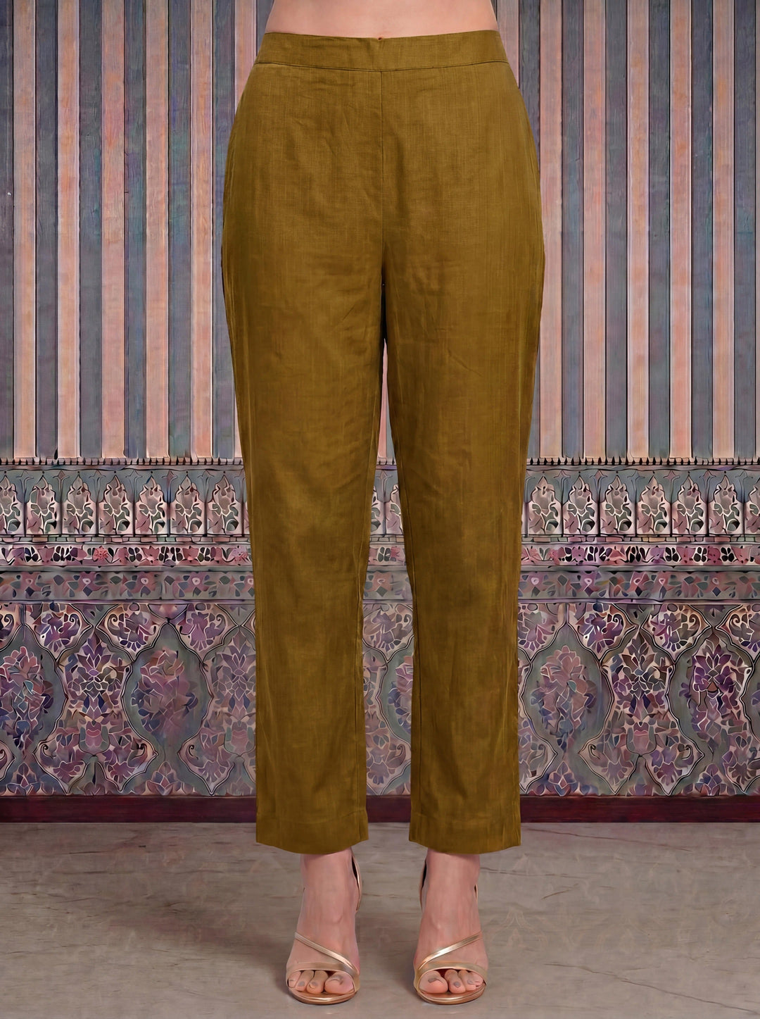 Mul Chanderi Anarkali Kurta Pant Dupatta Set
