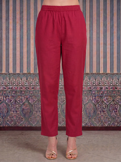 Mul Chanderi Anarkali Kurta Pant Dupatta Set