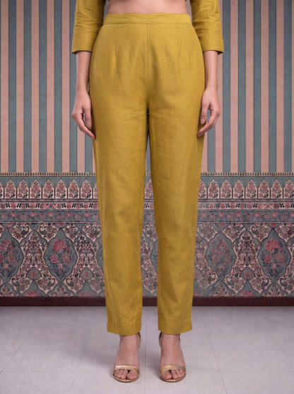 Mul Chanderi Anarkali Kurta Pant Dupatta Set