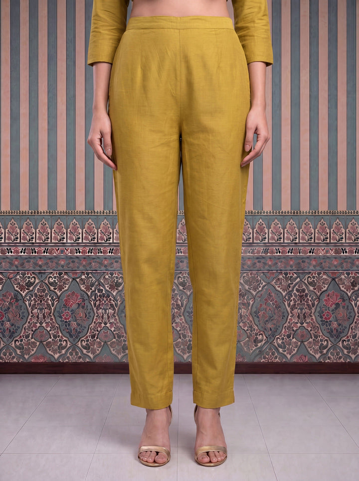 Mul Chanderi Anarkali Kurta Pant Dupatta Set