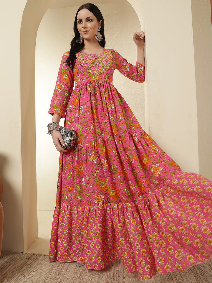 Women Click pink rayon printed kurta – wholesale manufacturer &amp; exporter from India