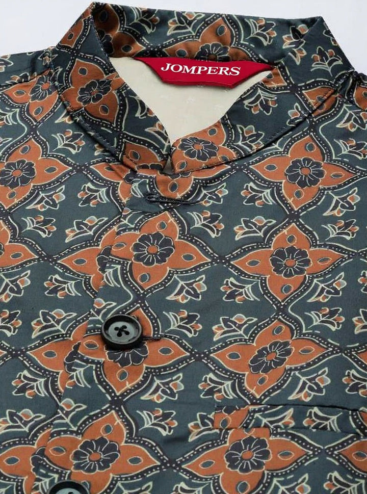 Silk Blend Ethnic Wear Nehru Jacket