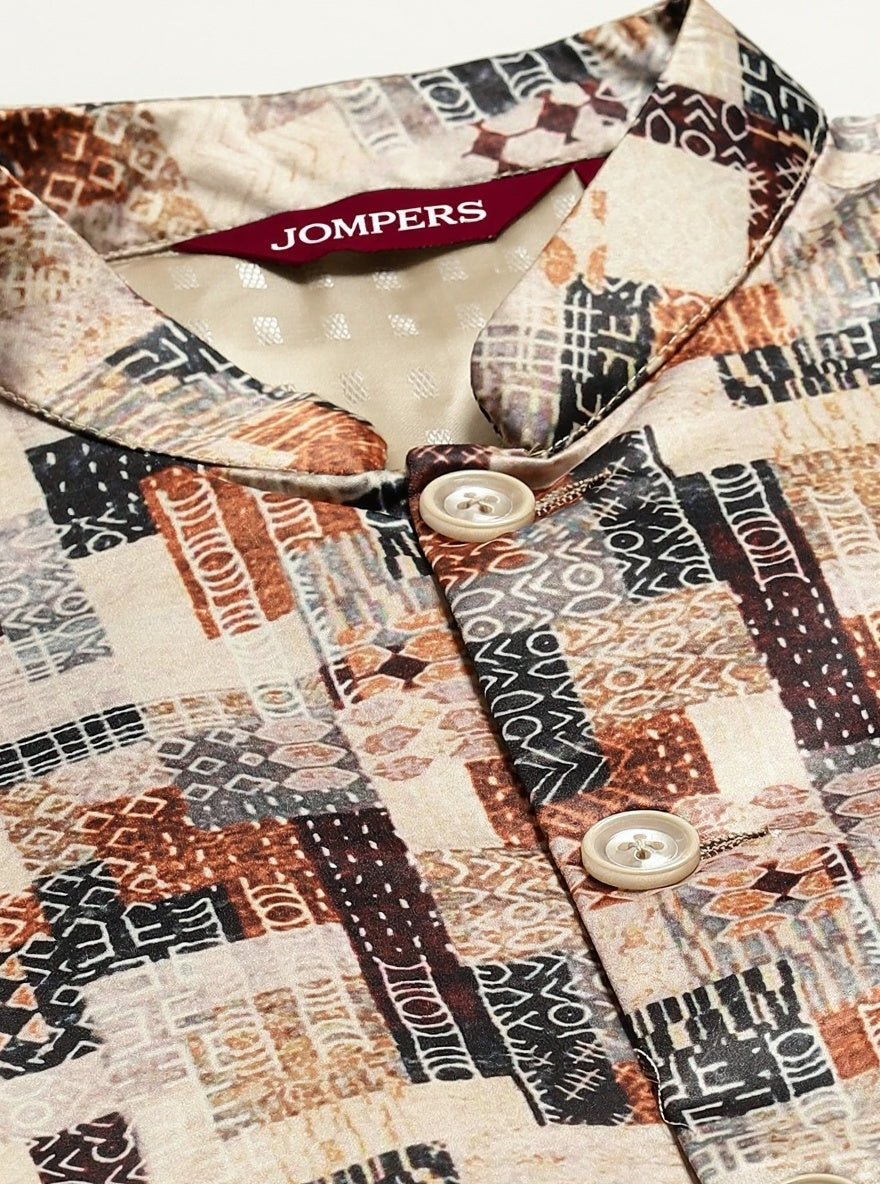 Silk Blend Ethnic Wear Nehru Jacket