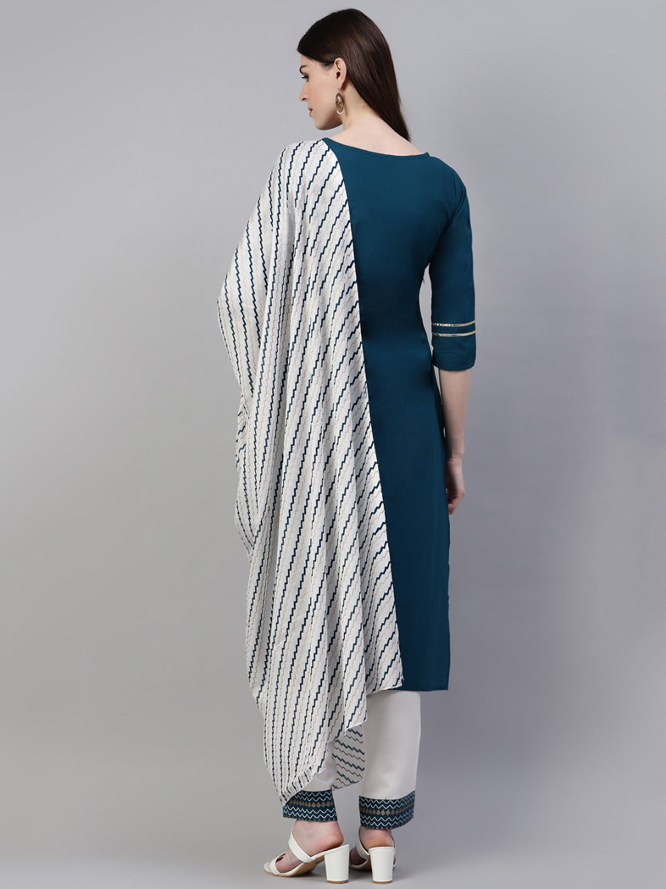Women Printed Cotton Straight Kurta Pant Dupatta Set (Pre-Order)