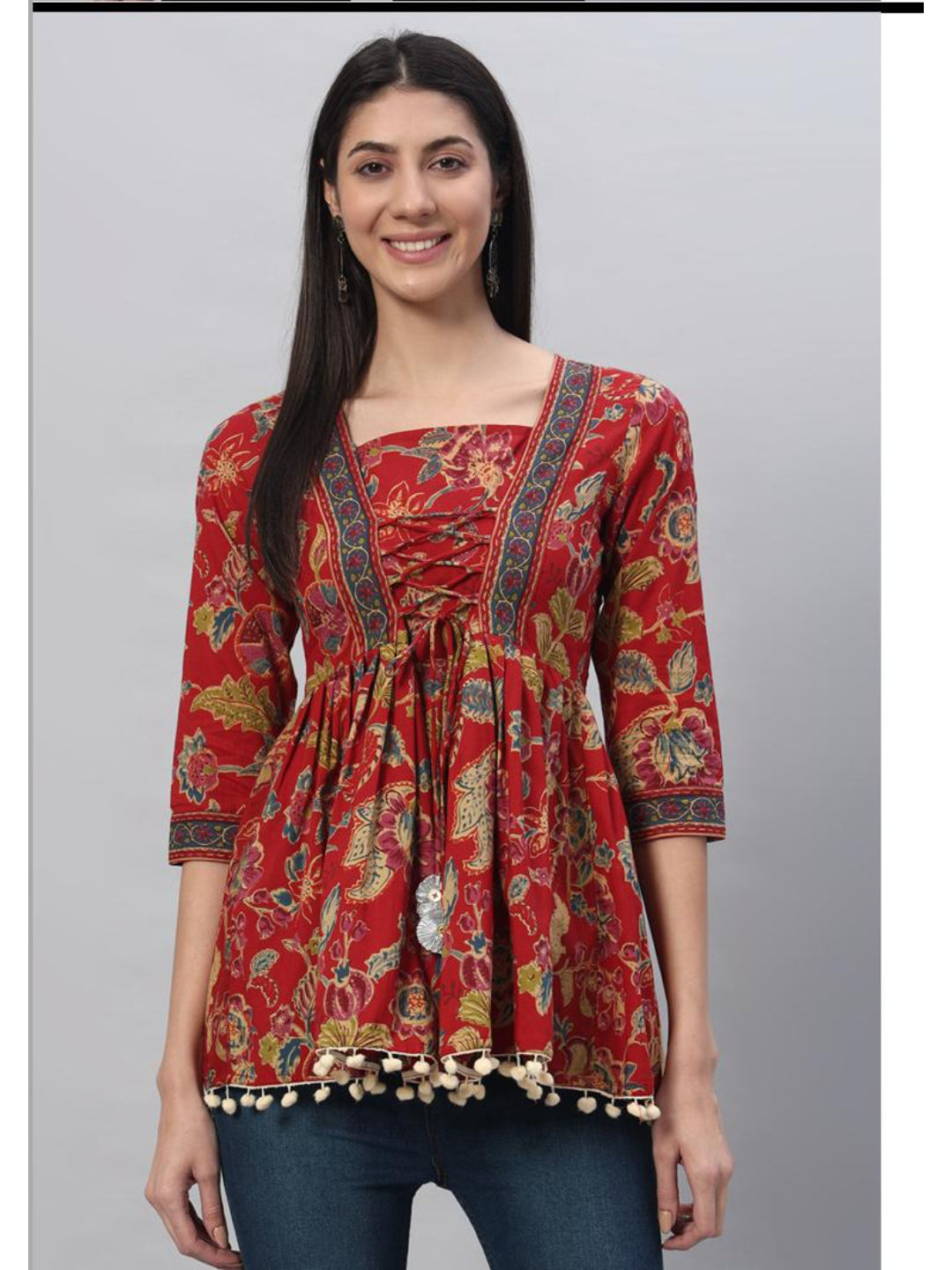 Kbz blue cotton printed top – wholesale supplier