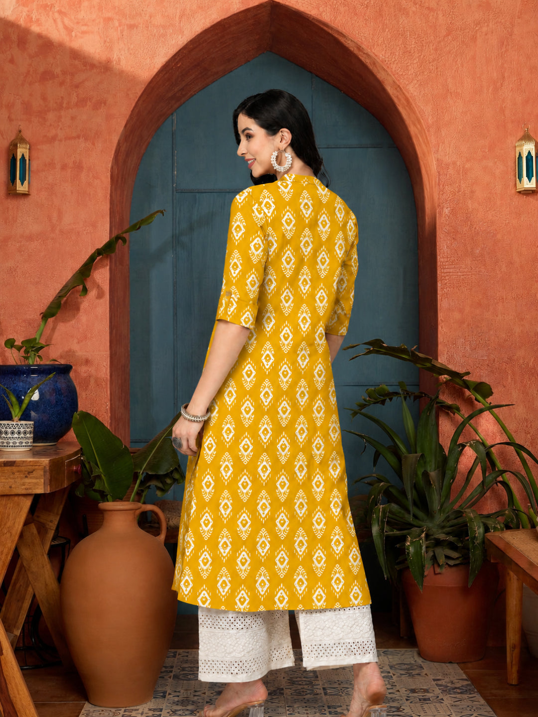 Ethnic Printed Rayon A-Line Kurta