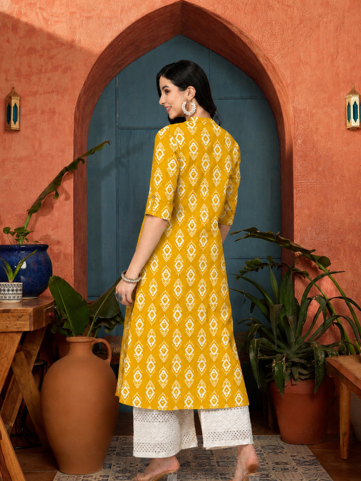 Ethnic Printed Rayon A-Line Kurta