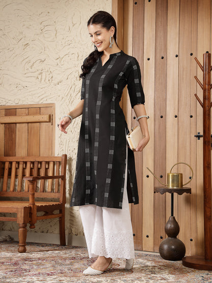 Self Designed Cotton Blend Straight Kurta (Pre-Order)