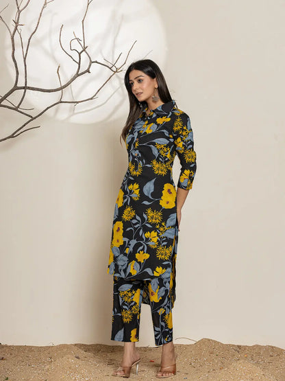 Black Cotton Co Ord Set