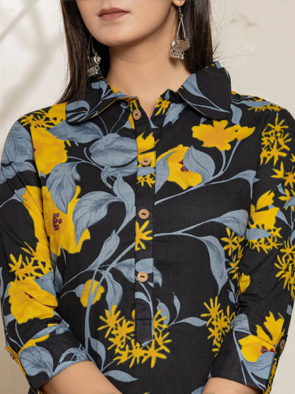 Black Cotton Co Ord Set