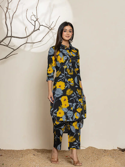 Black Cotton Co Ord Set