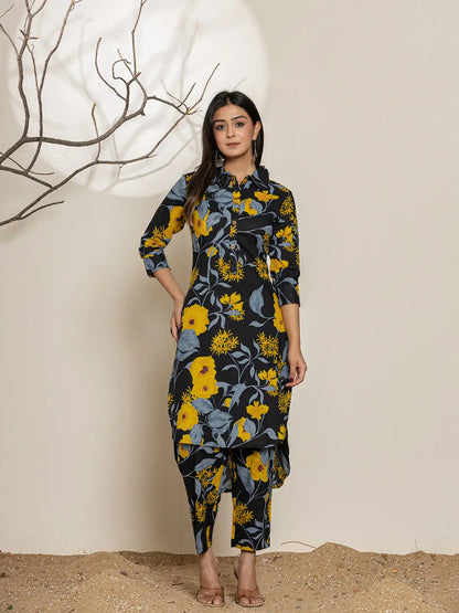 Black Cotton Co Ord Set