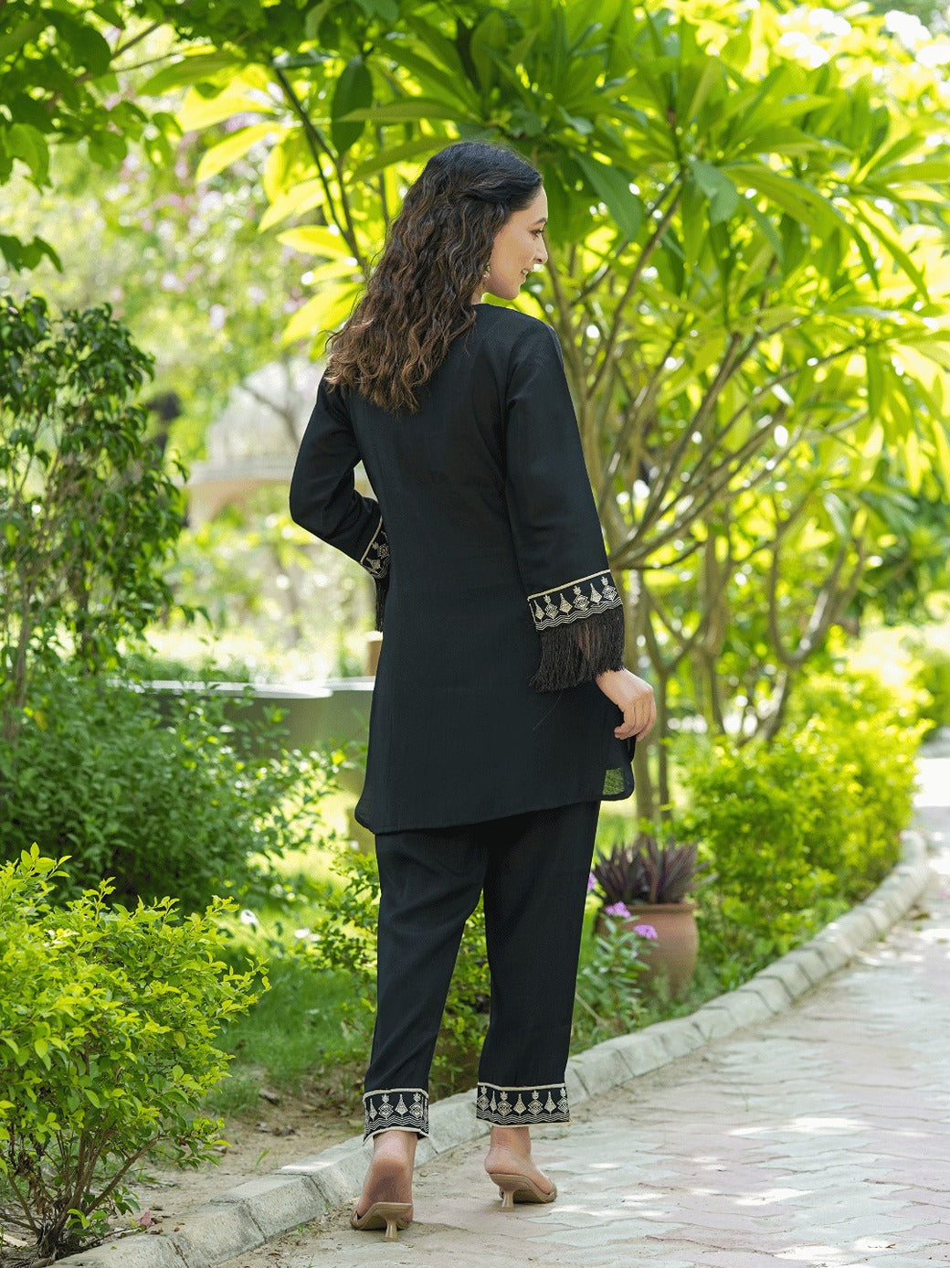 Embroidered Shirt And Trouser Co Ords