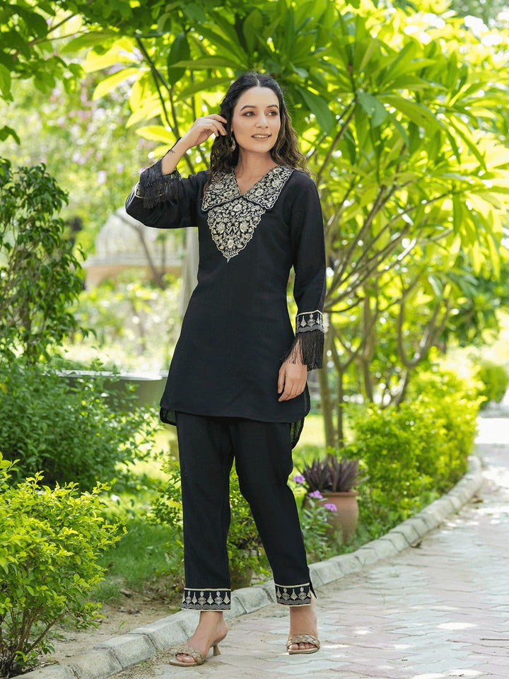 Embroidered Shirt And Trouser Co Ords