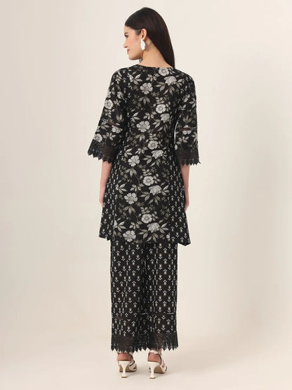 Black Pure Cotton Co Ord Set