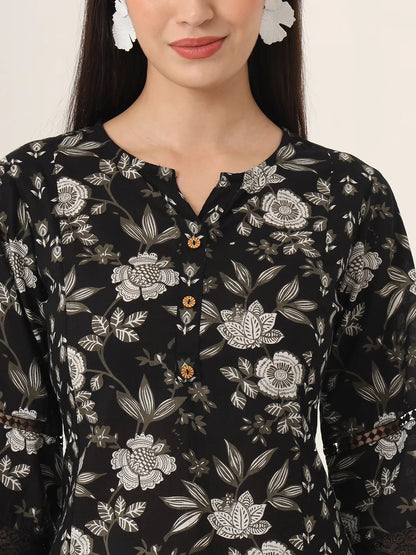 Black Pure Cotton Co Ord Set