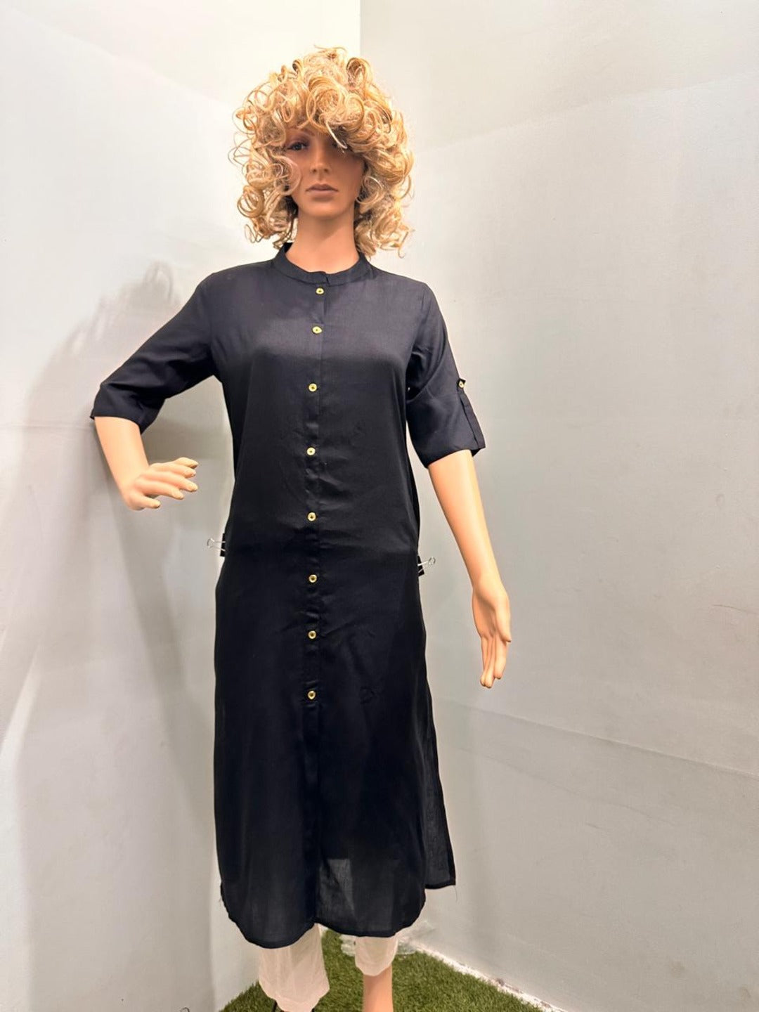 Black Plain Kurti